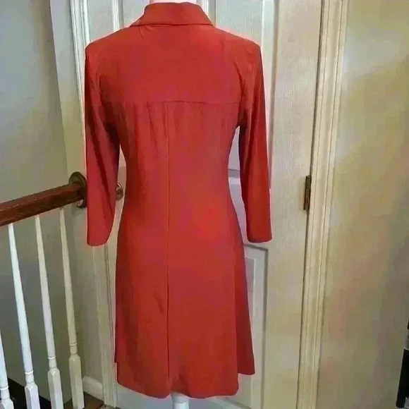 MSK Asymmetrical Dress with ORing Gold Zippered Collared Neckline Women Sz Small - Picture 4 of 10